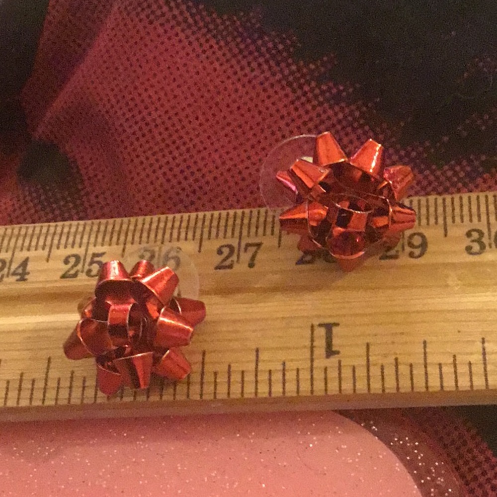 Festive bow costume earrings